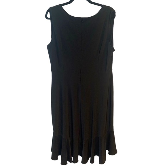 Lane Bryant Sleeveless Rouched Tie Ruffle Hem Black Dress Women’s Size 14/16 NWT - Picture 4 of 15